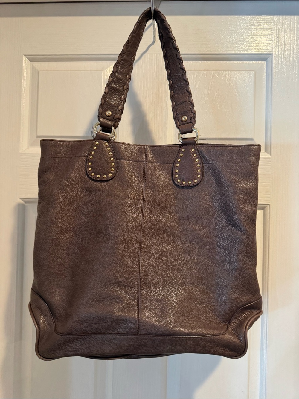 Loft Classic Brown Leather Tote Handbag